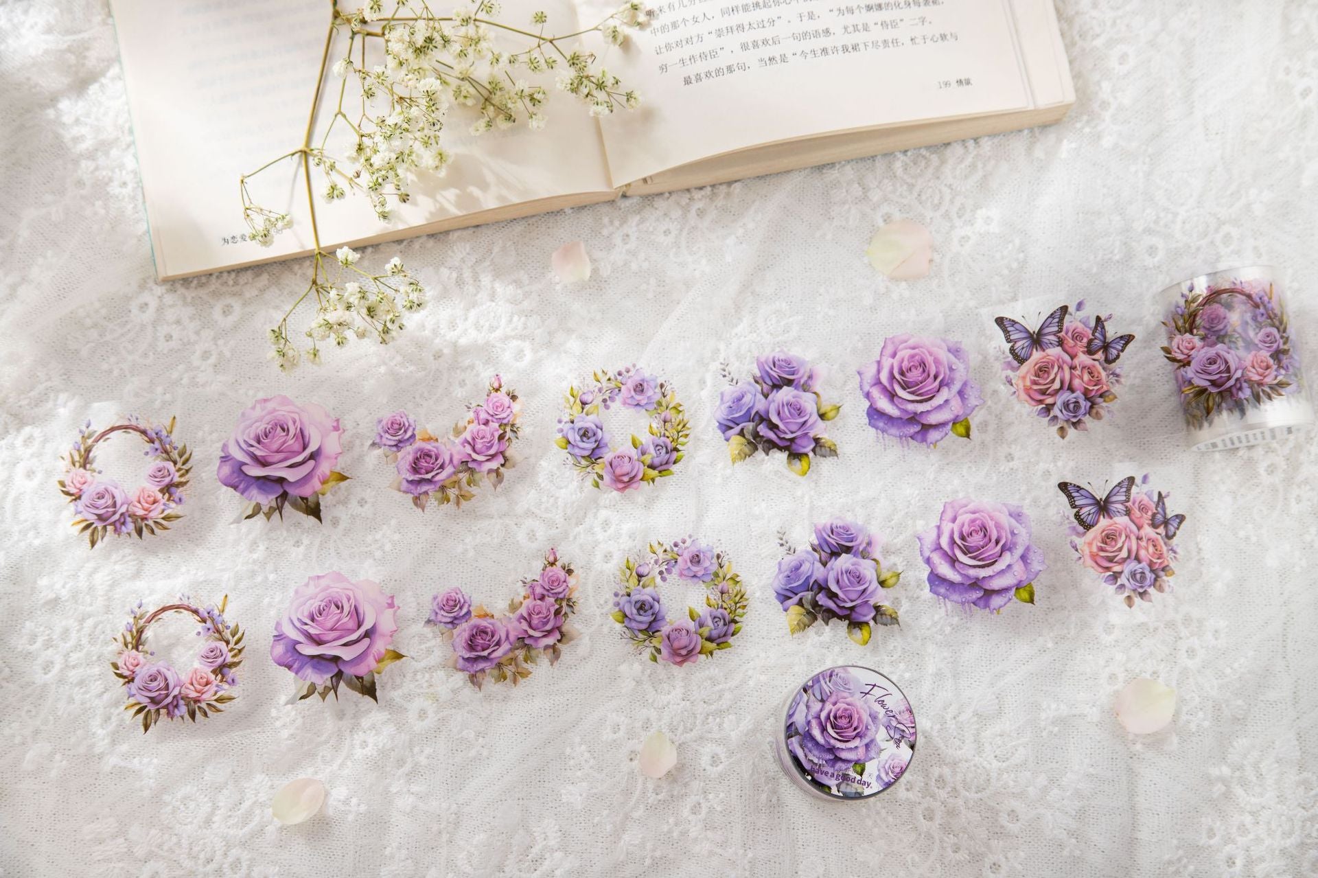 Vintage Flower PET Tape for Scrapbooking - ViktaShop