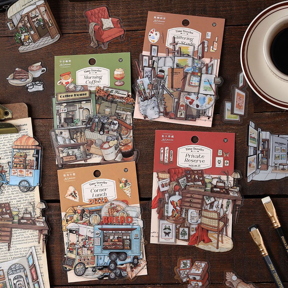 PET Sticker Pack - Time Walker Series, 30 Pcs - ViktaShop