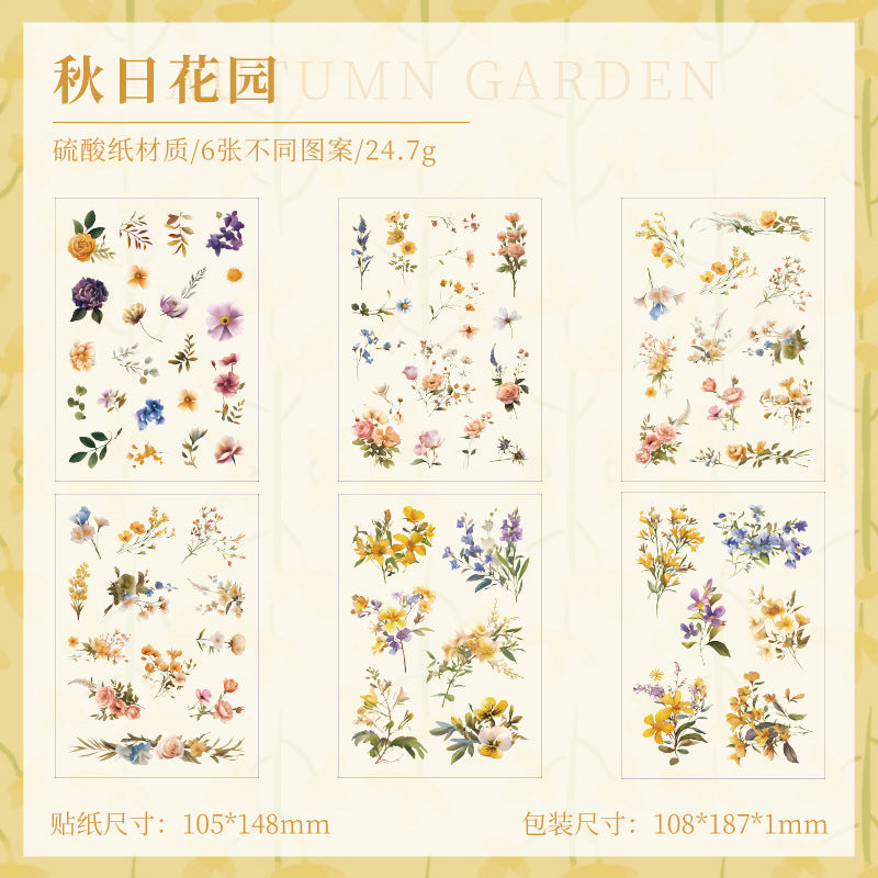 Waterproof PET Plant & Flower Stickers – Grass Flower Ballad Series - ViktaShop