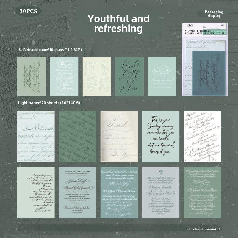 Retro Letterhead Material Paper, 4 Options - ViktaShop