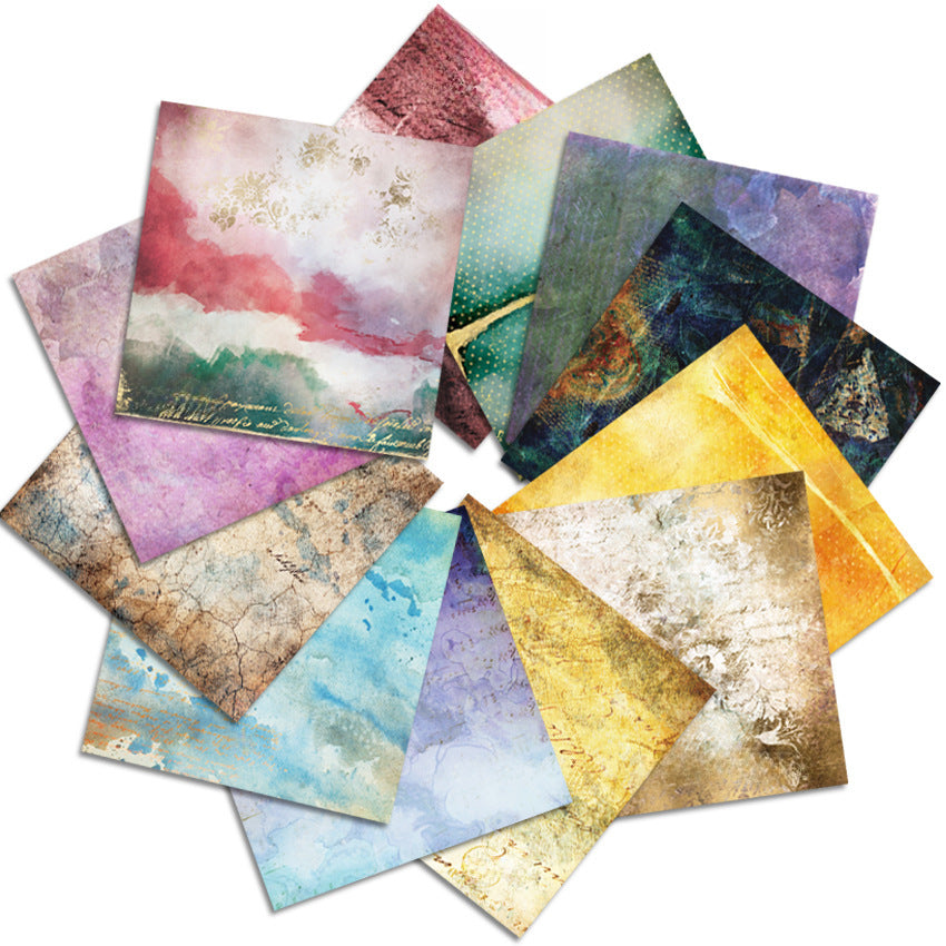 Retro Colorful DIY Scrapbook & Journal Background Paper - Single-Sided, 24 Sheets - ViktaShop
