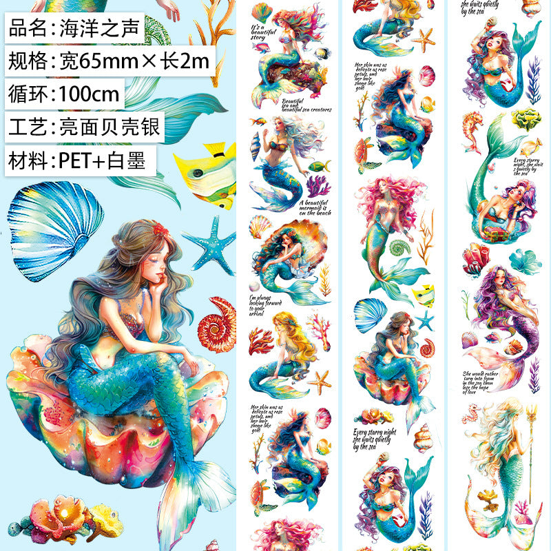 Cloud Flower PET Tape – Wave, Island, Girl Character Series - ViktaShop