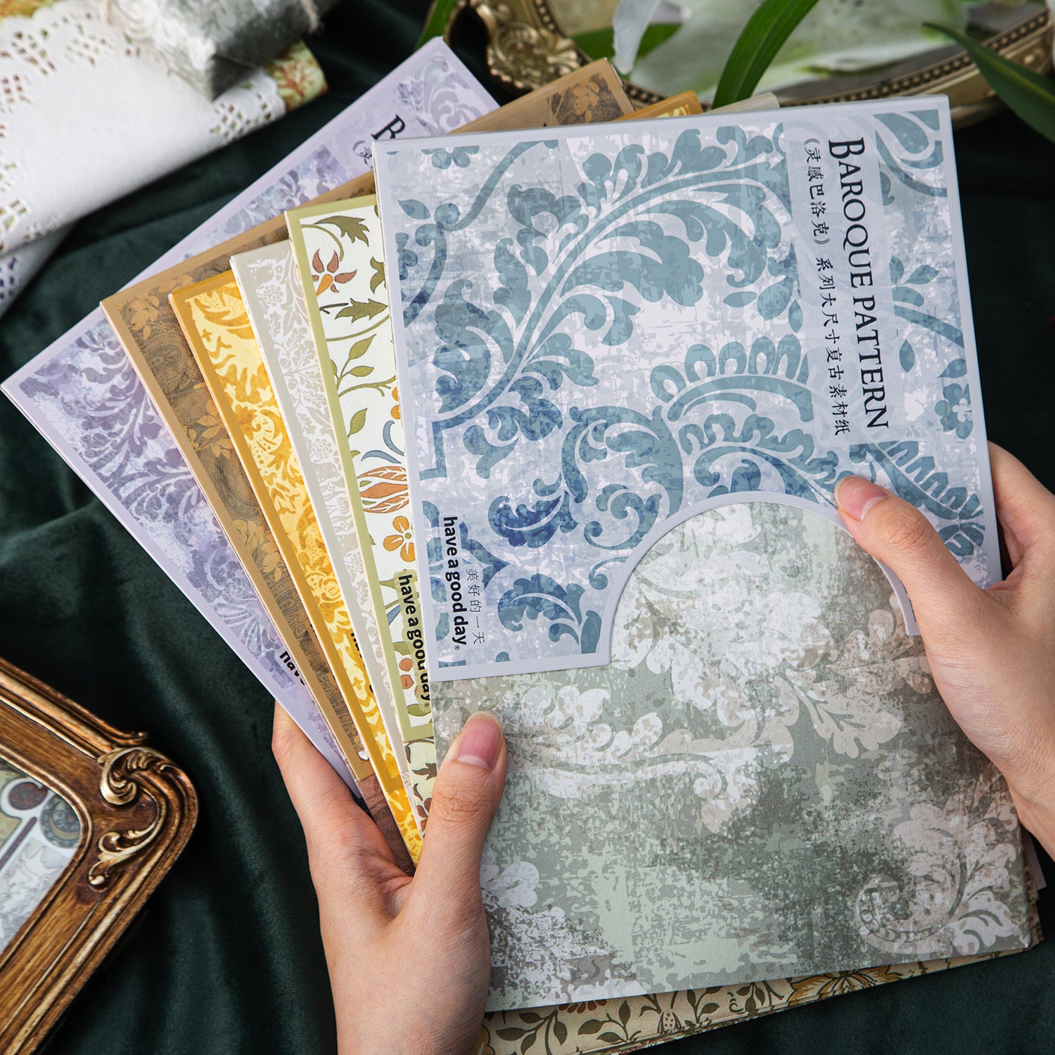 Material Paper – Baroque Series, Large Size, 3 Options - ViktaShop