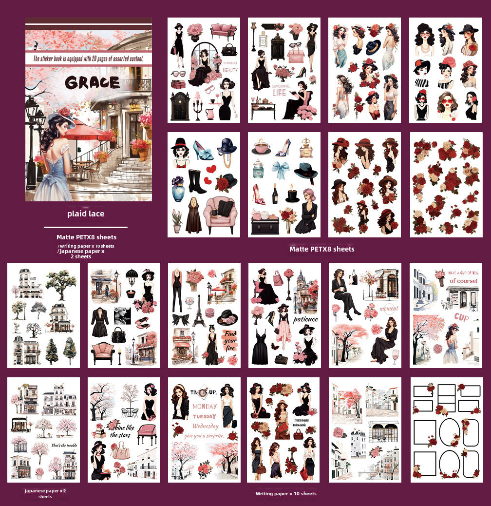 Cross-Border Figure Decoration Sticker Book – Waterproof PET Stickers - ViktaShop