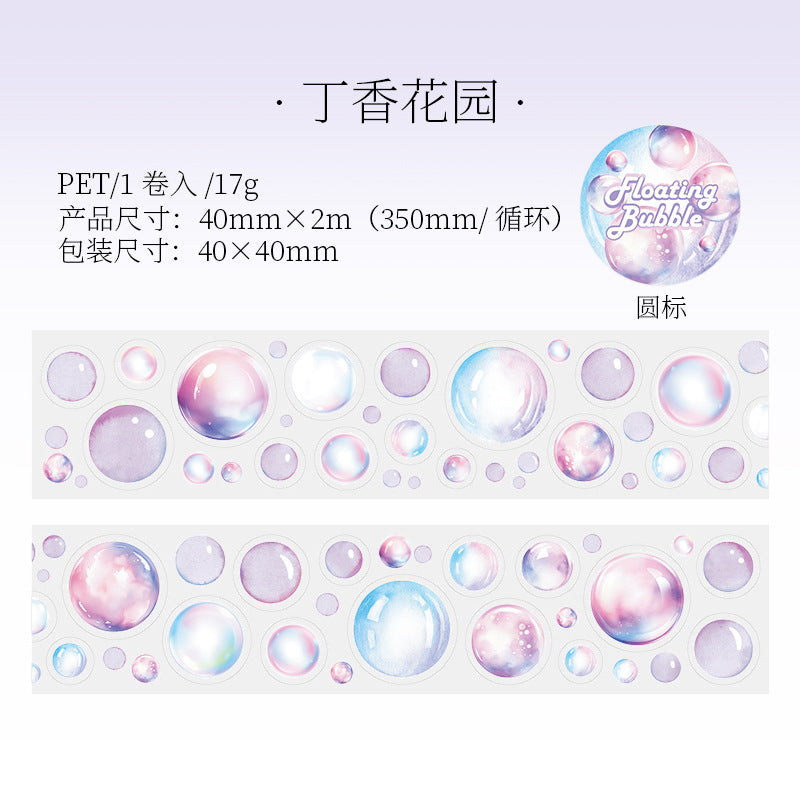 Floating Bubble Series – Die-cut PET Tape for Hand Account Decoration, 2m - ViktaShop