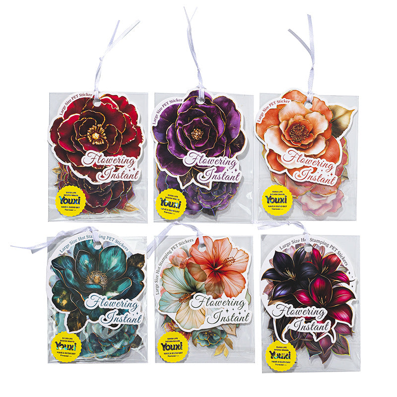 Flower Blooming Moment Series  Large Stickers 10 Psc