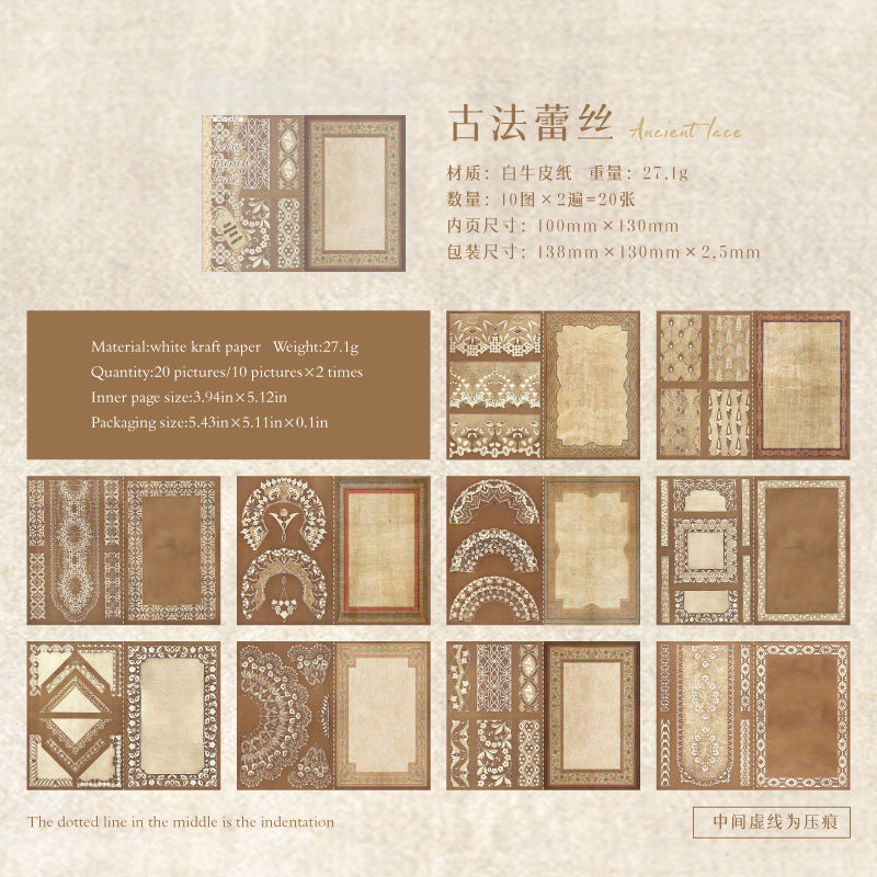 Paper Lace Note Material Paper – 20 Sheets - ViktaShop