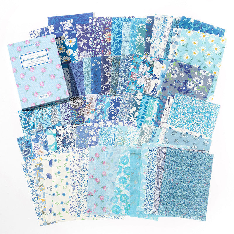Book of Plants Series, Retro Floral Background Paper, 4 Options - ViktaShop