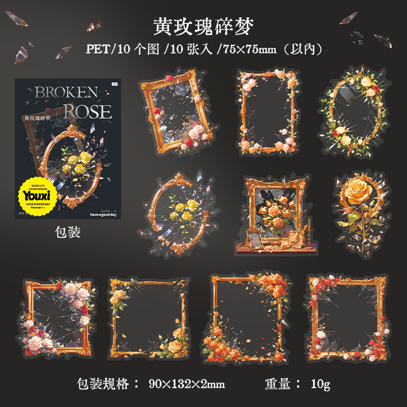 Broken Rose Photo Frame Stickers – 4 Designs - ViktaShop