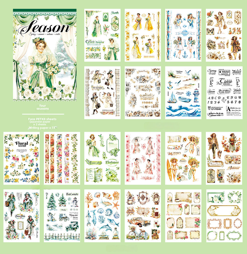 Cross-Border Figure Decoration Sticker Book – Waterproof PET Stickers - ViktaShop
