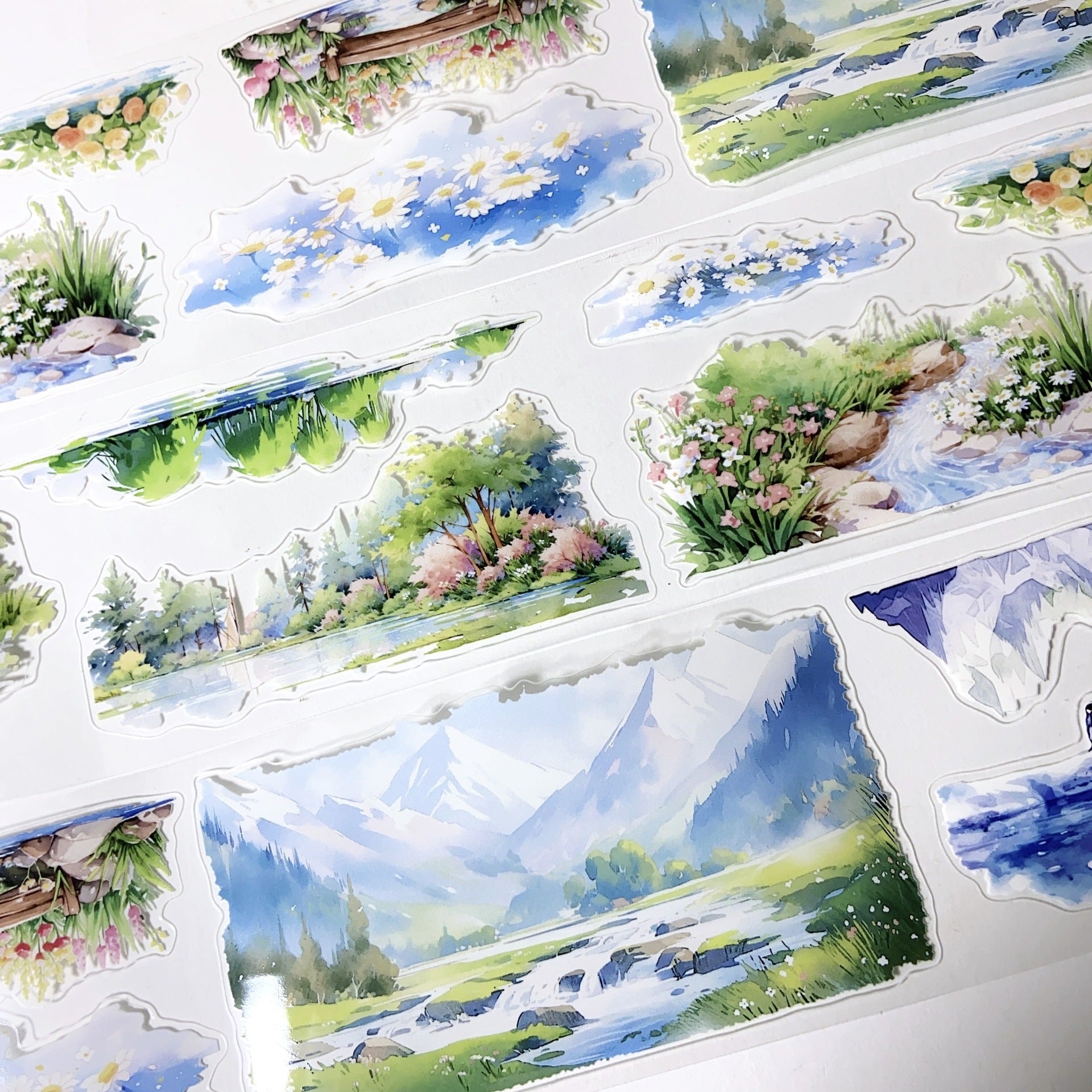 Landscape, Girl character PET Tape Die-cut 2m