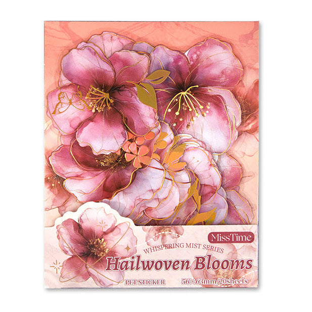 Light magic fog flower PET bronzing stickers 20 psc - Viktashop.com