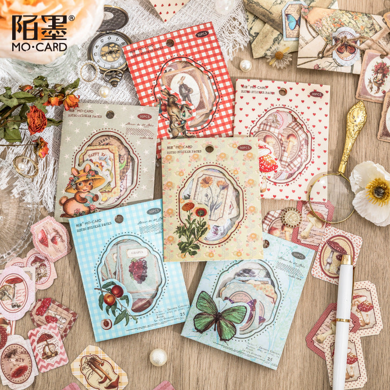 Sticker Bag - Pastoral Diary Series, 6 Pcs - ViktaShop