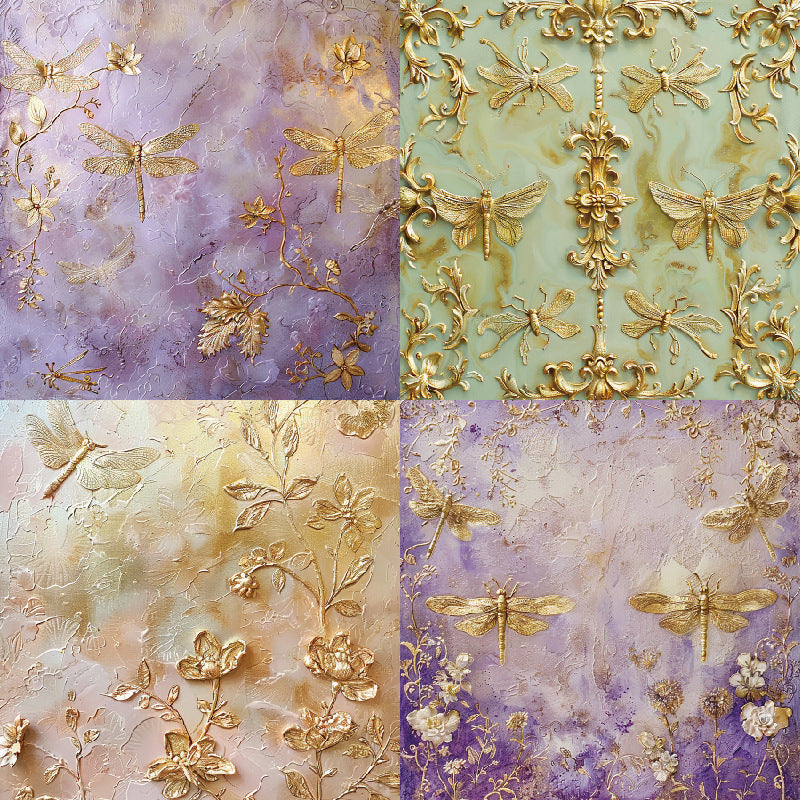 Dragonfly Background Paper – Single-Sided, 24 Sheets - ViktaShop