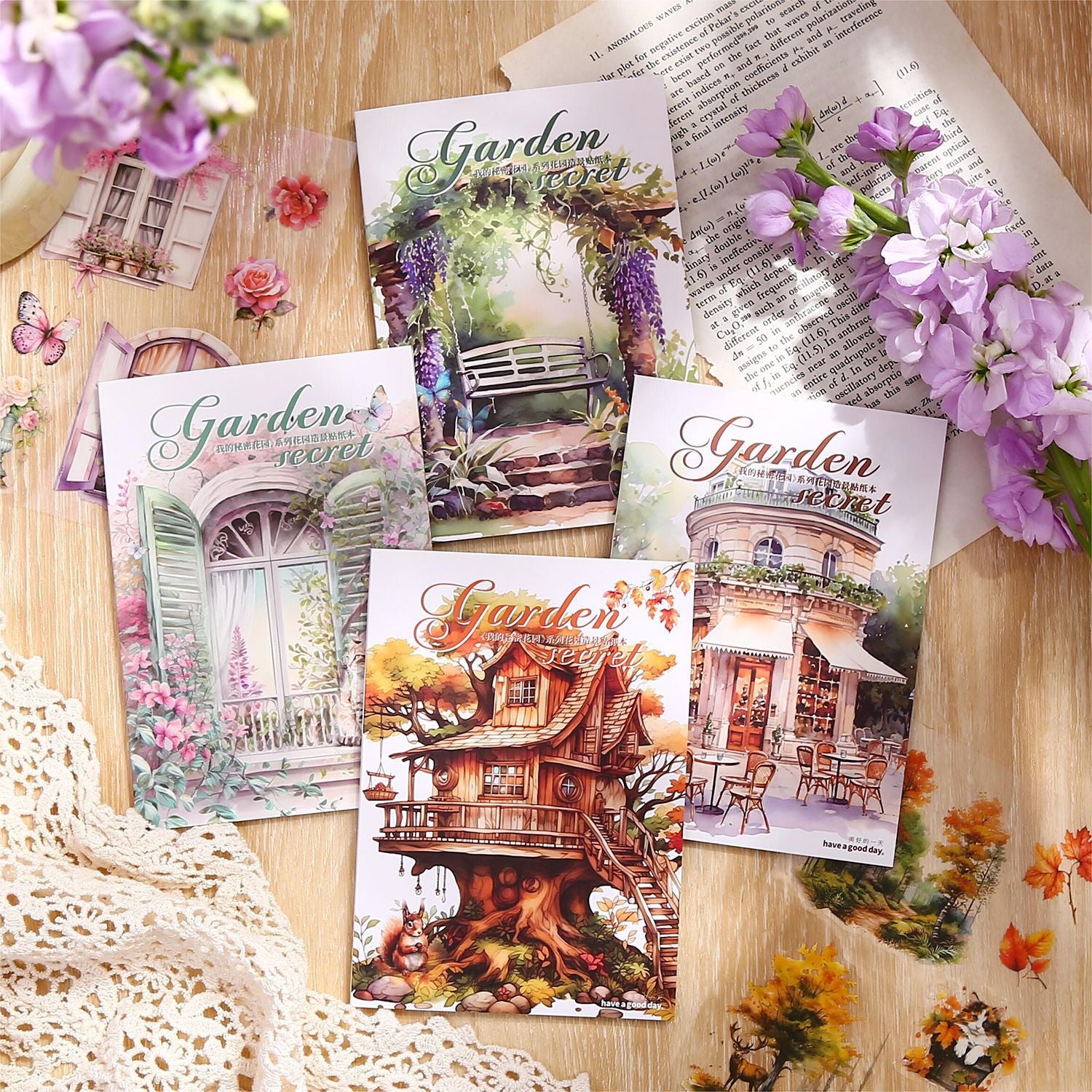 PET Sticker Book - My Secret Garden Series, 20 Pcs - ViktaShop