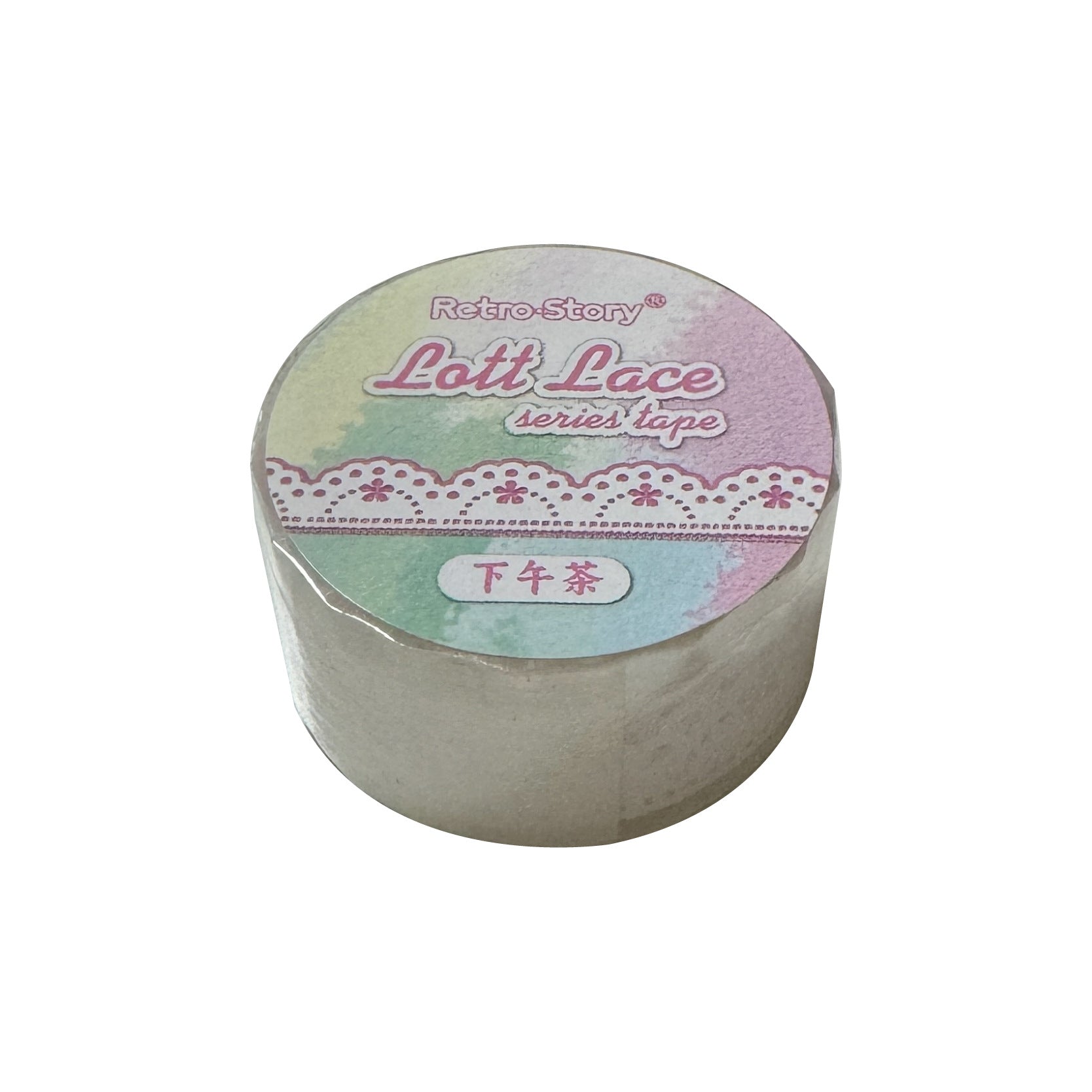 RetroStory PET Tape – Lotte Lace Edging, Classic Circular Sticker - ViktaShop