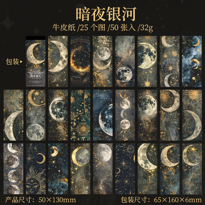Gilded Stickers – Moon Shadow Series, 6 Options - ViktaShop