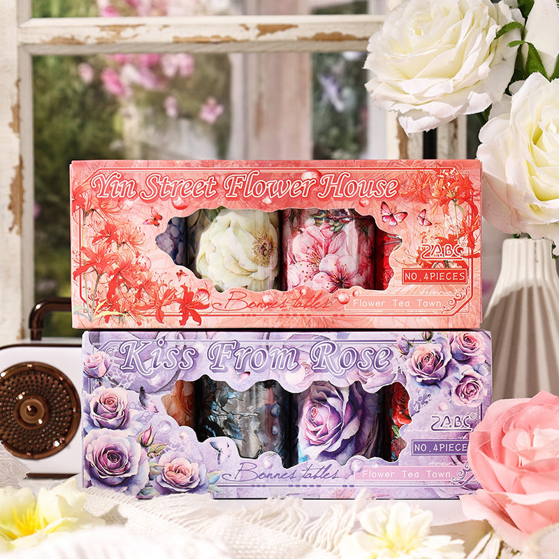 Flower Handbook DIY Material PET Tape Set 2 Options 4 Pcs