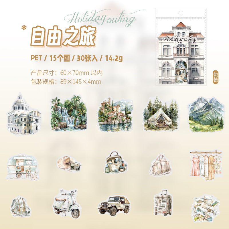 Holiday Travel PET Stickers, 6 Options - ViktaShop