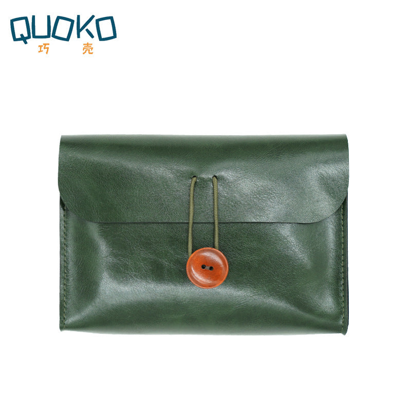 Wooden Button Small Storage Bag – Digital Accessories & Cosmetics - ViktaShop