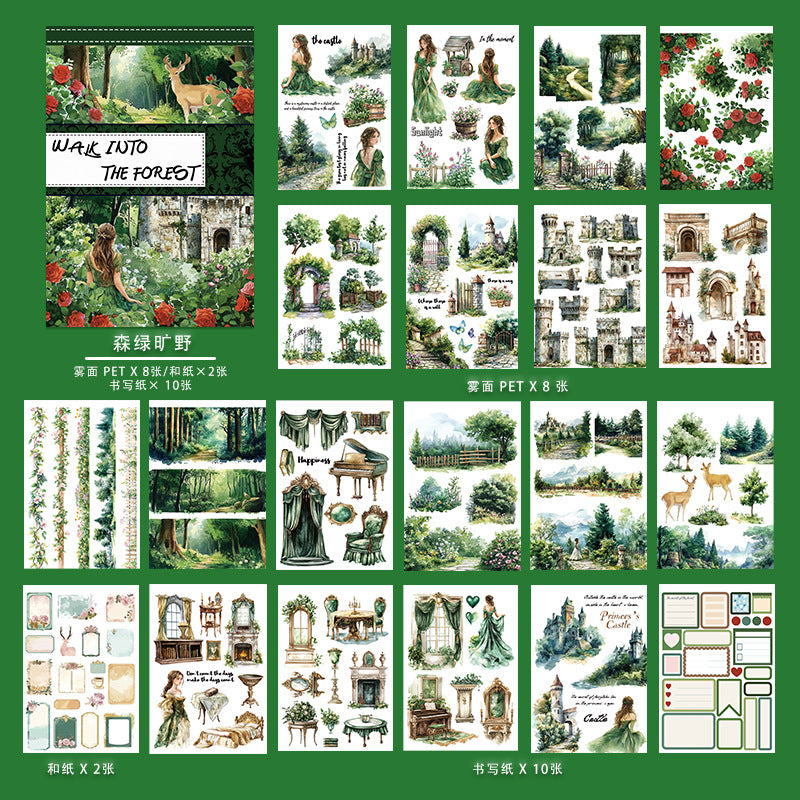 European & American Landscape Sticker Book – PET Collage - ViktaShop