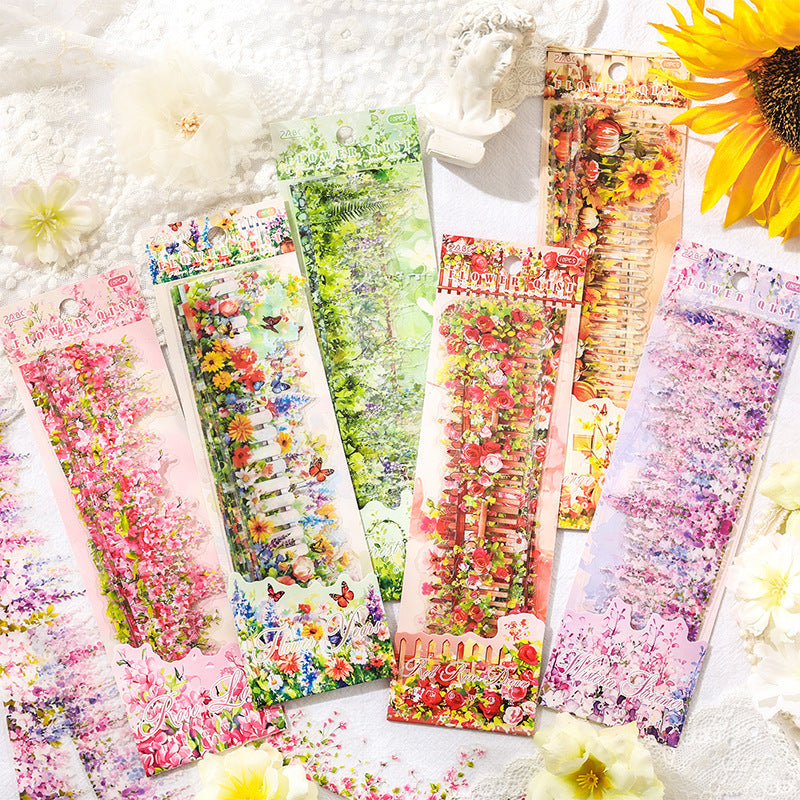 Flower Garden PET Stickers, 10 Pcs - ViktaShop