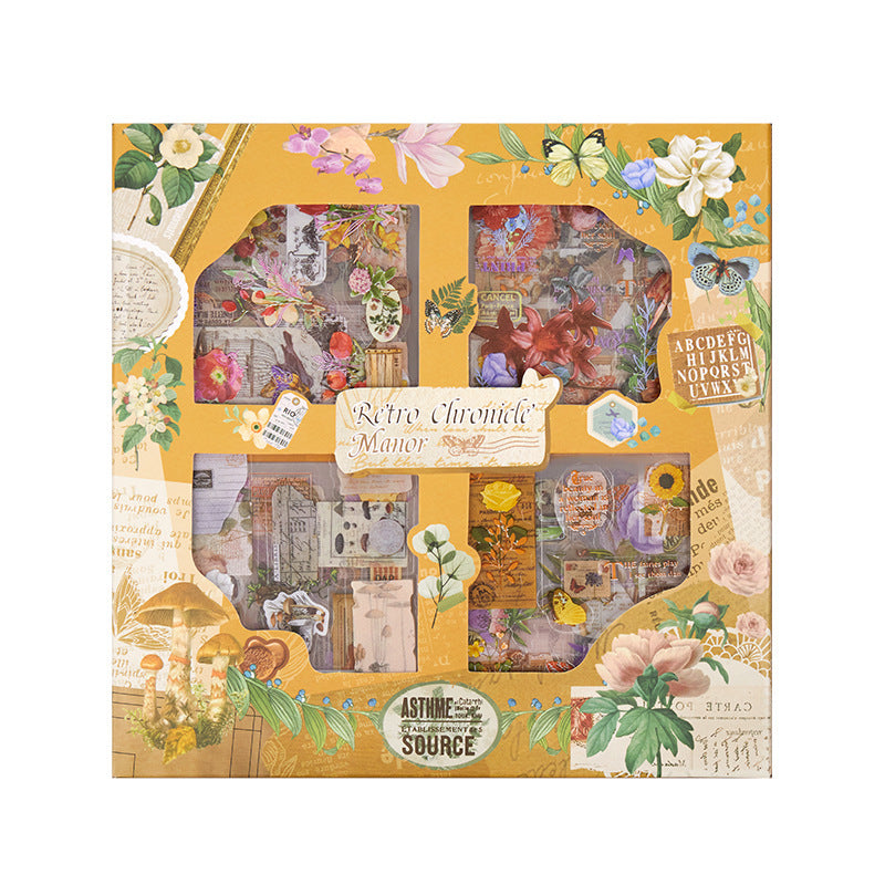 Retro Estate PET Sticker Gift Box – Floral & Plant Theme - ViktaShop