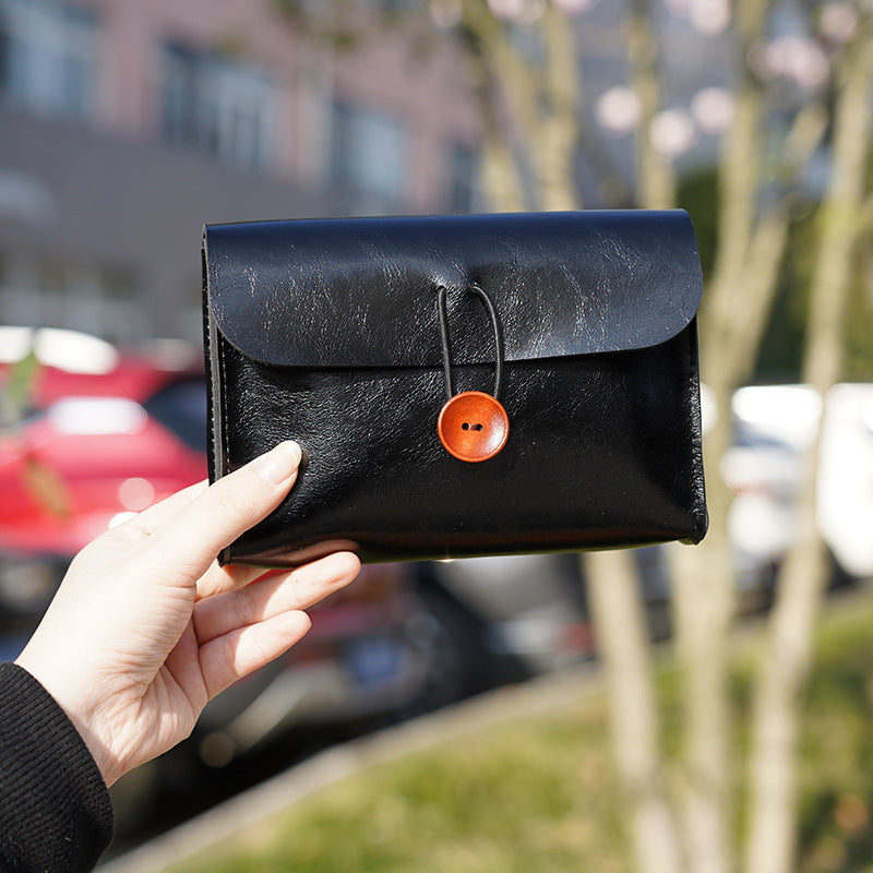 Wooden Button Small Storage Bag – Digital Accessories & Cosmetics - ViktaShop