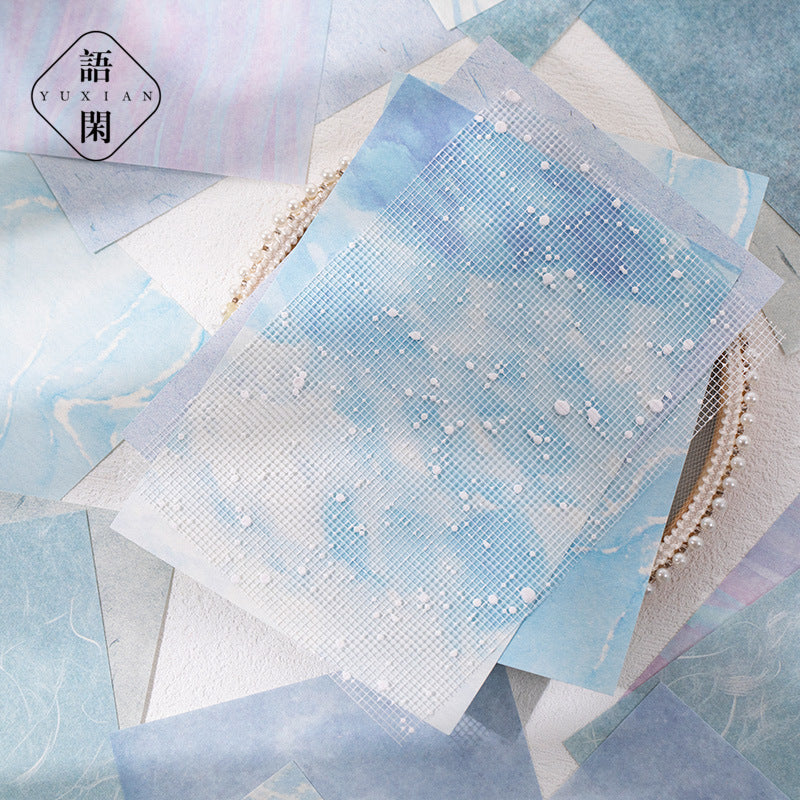 Retro Relief Background Paper – Snowflake Net Pattern, 23 Sheets - ViktaShop