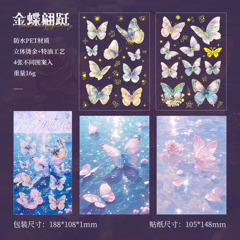 Flashing Butterfly Shadow Stickers – Transparent PET Stickers - ViktaShop