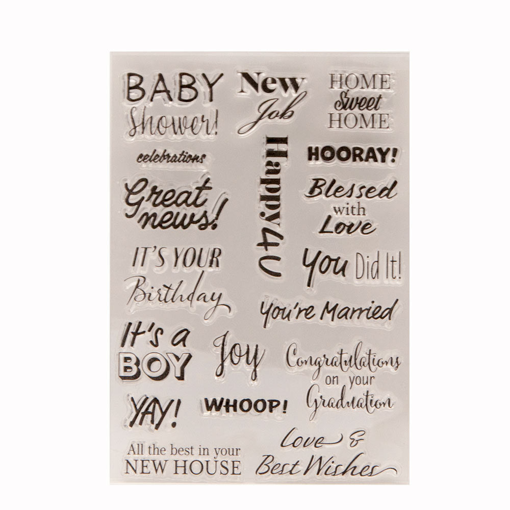 Transparent Silicone Stamp - Blessing Words & Common Phrases - ViktaShop