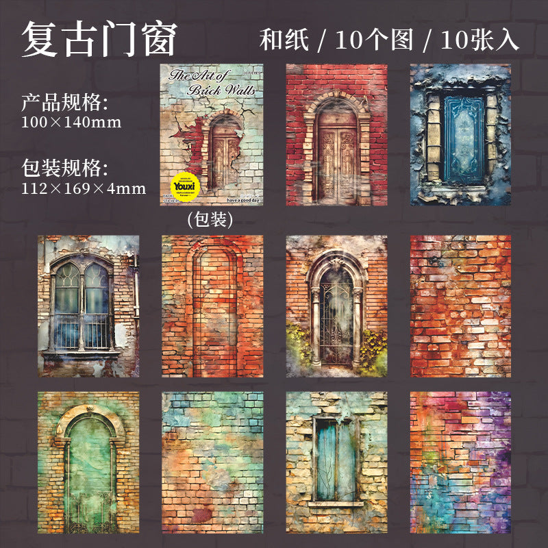 Wall background washi stickers 10 psc