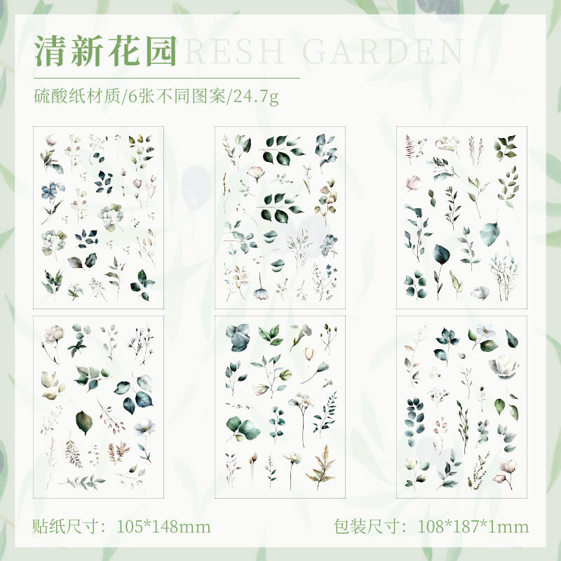 Waterproof PET Plant & Flower Stickers – Grass Flower Ballad Series - ViktaShop