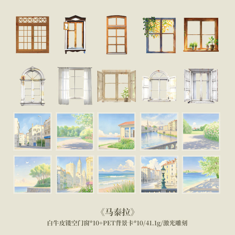 Material Package – Small Town Window Retro, 4 Options - ViktaShop