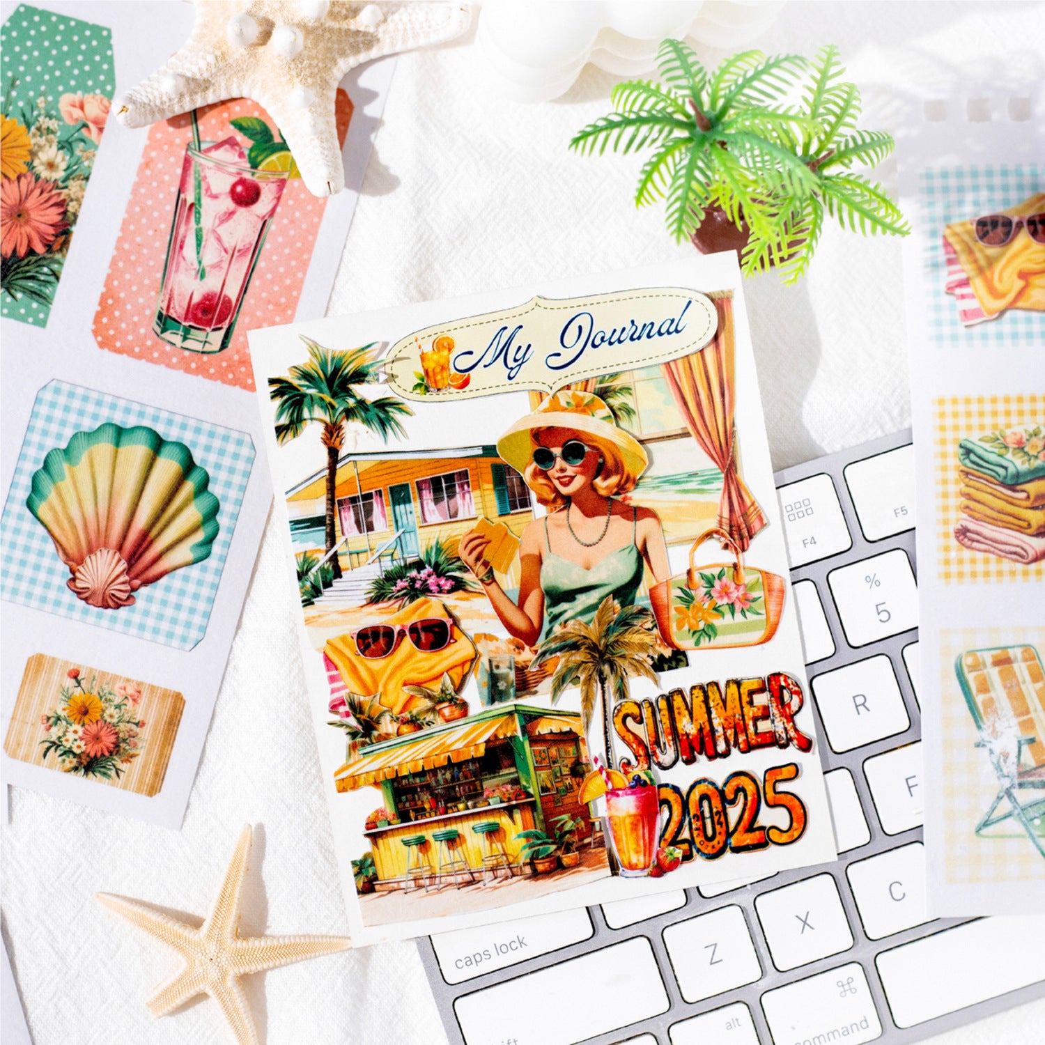 Summer paper stickers book 50 psc