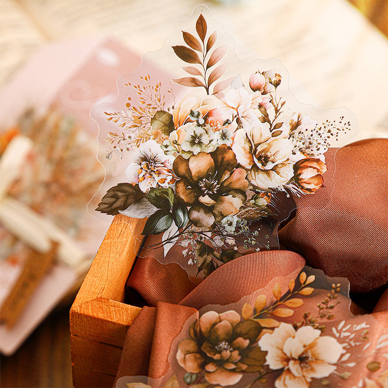 Amber Flower Shadow Series PET Stickers, 6 Options - ViktaShop