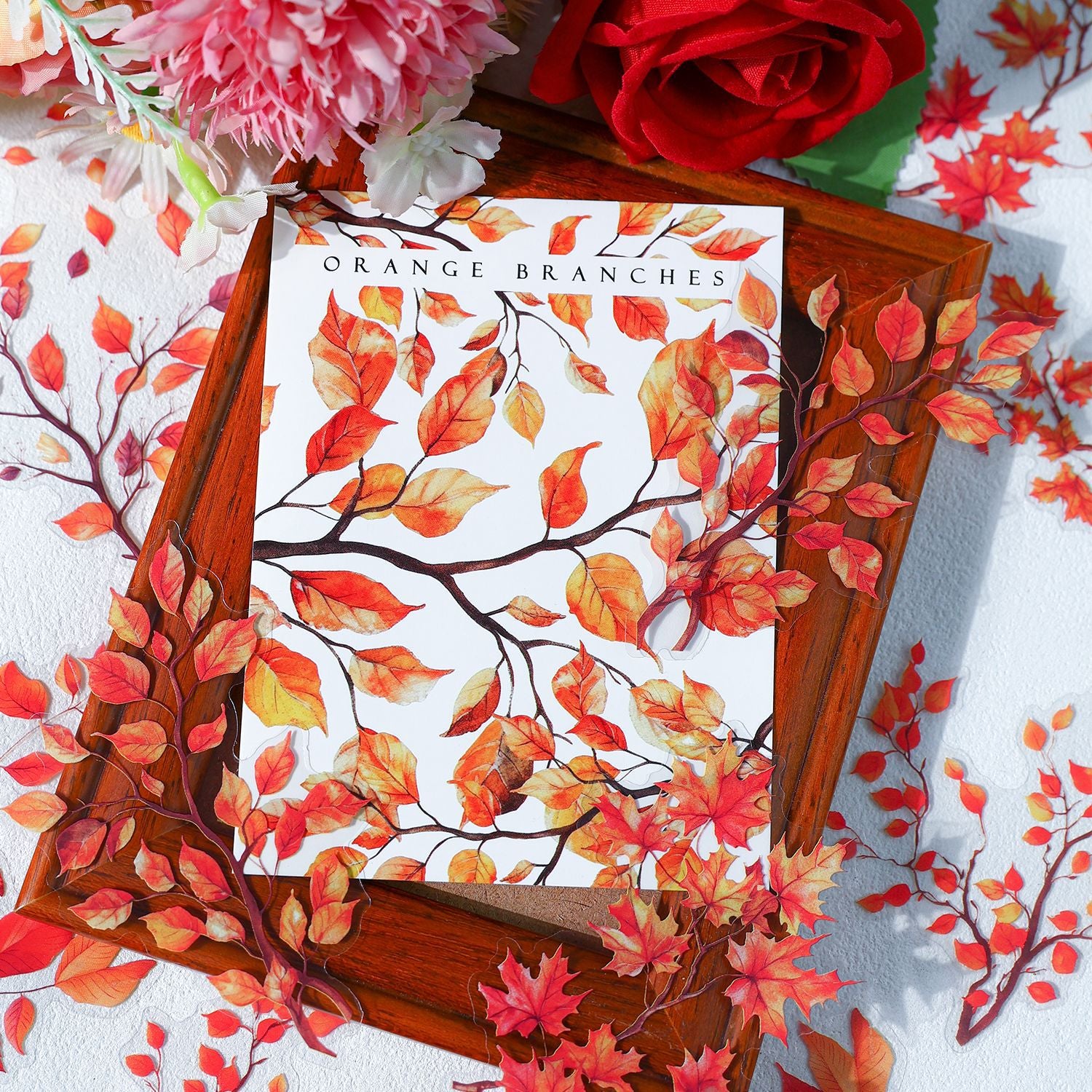 Branches and Leaves Series Plant Pet Stickers 20 Pcs  6 Styles