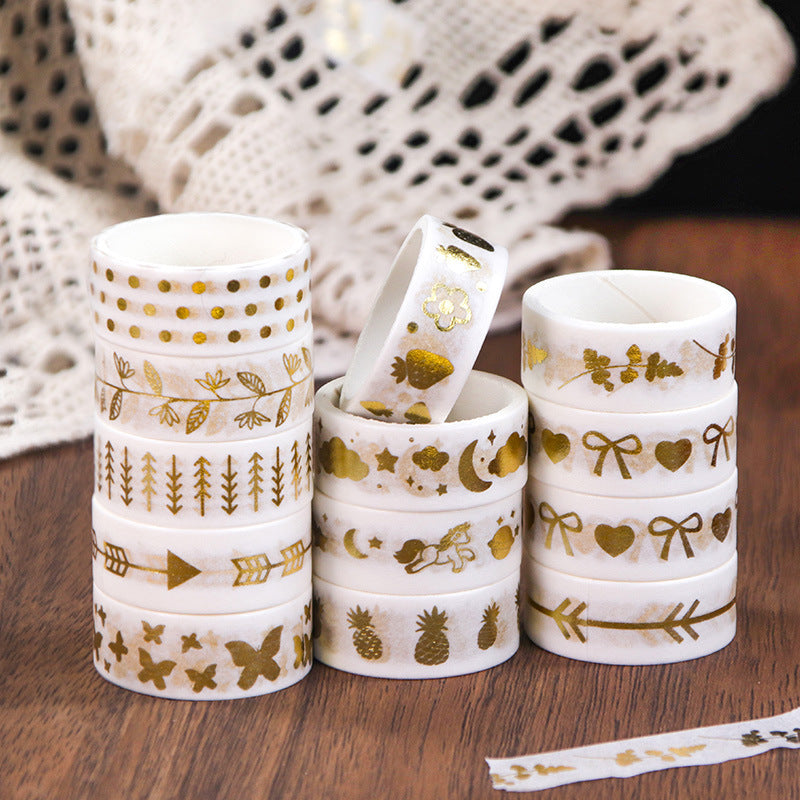 Washi Tape With Gold Hot Stamping, 2m - ViktaShop