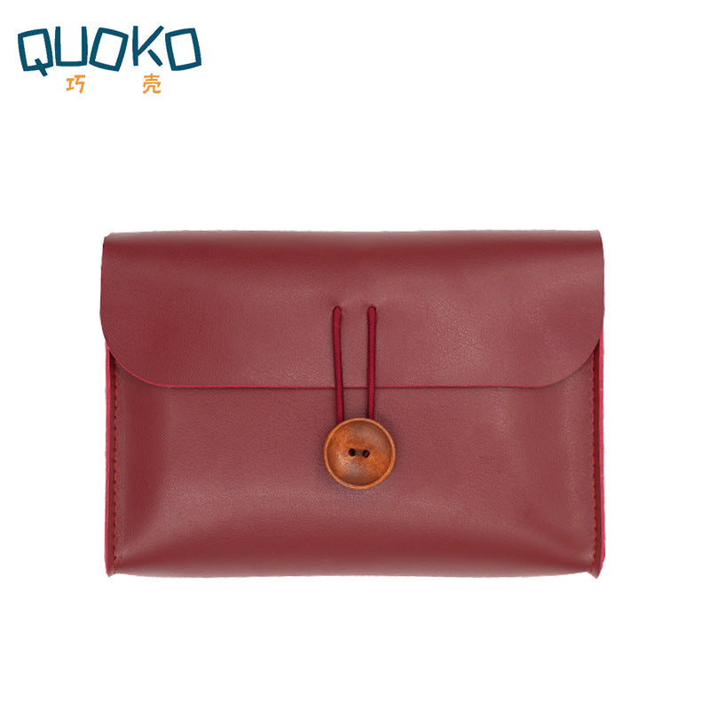 Wooden Button Small Storage Bag – Digital Accessories & Cosmetics - ViktaShop