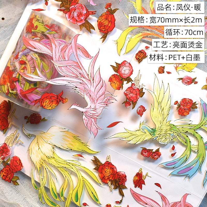 Cute Animal PET Journal Tape Set - Floral & Hemp Stickers, 2m - ViktaShop