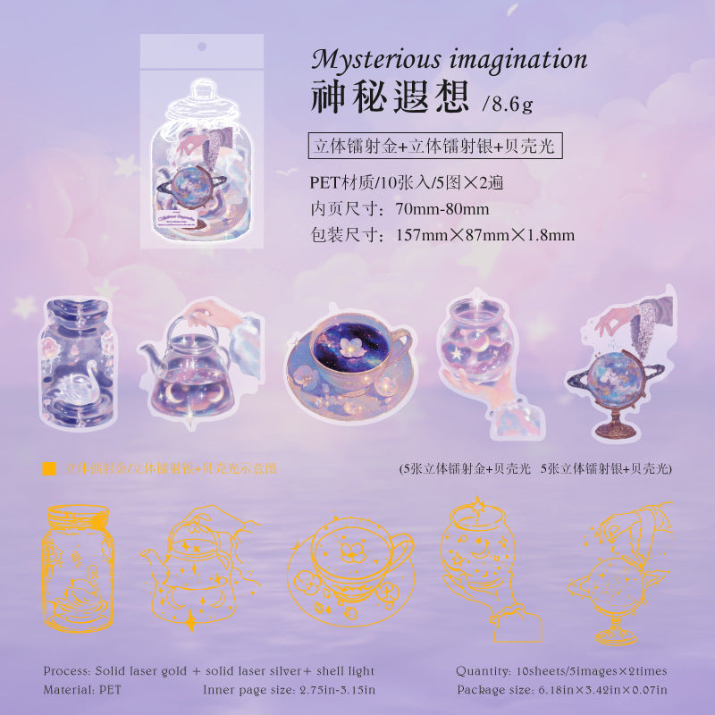 Bottle series PET stickers 10 psc