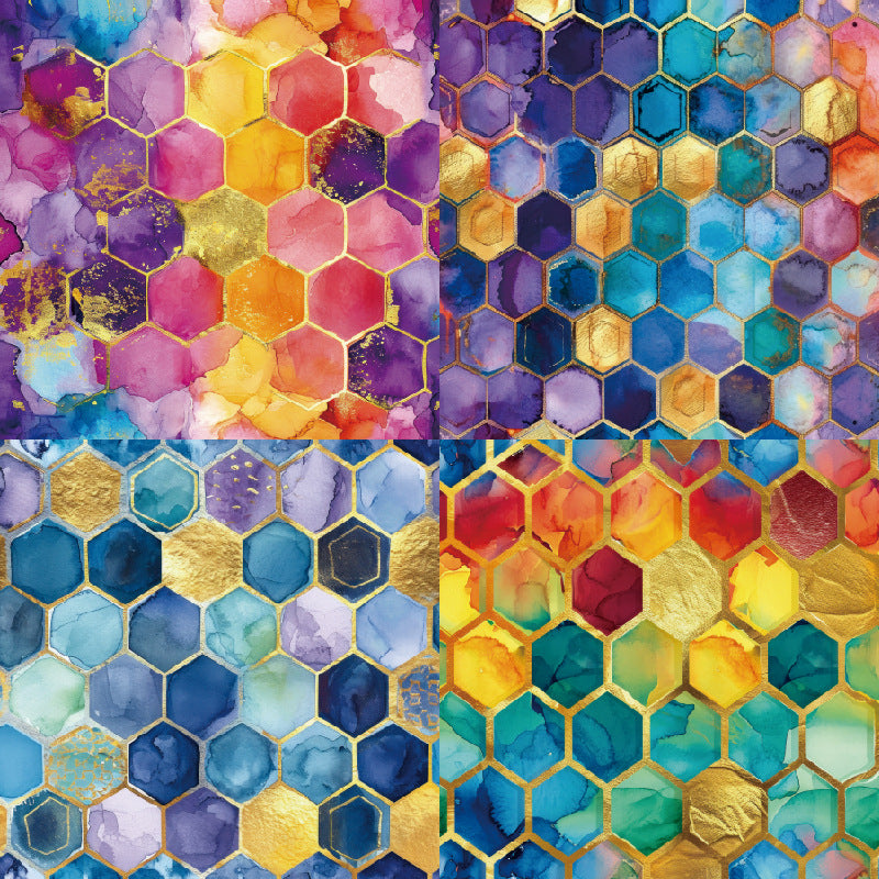 Gilded Background Paper Single-Sided for Journals, Scrapbooks & Cards, 24 Sheets - ViktaShop