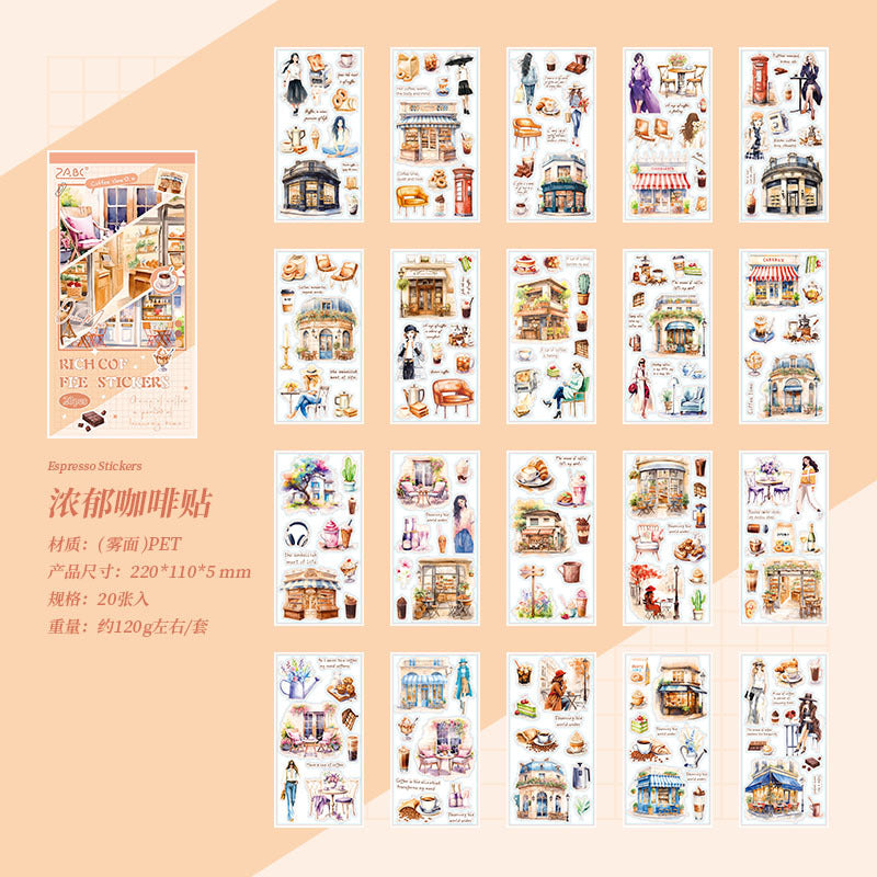 Hazy Memory Sticker Series, Retro PET Stickers, 6 Options - ViktaShop