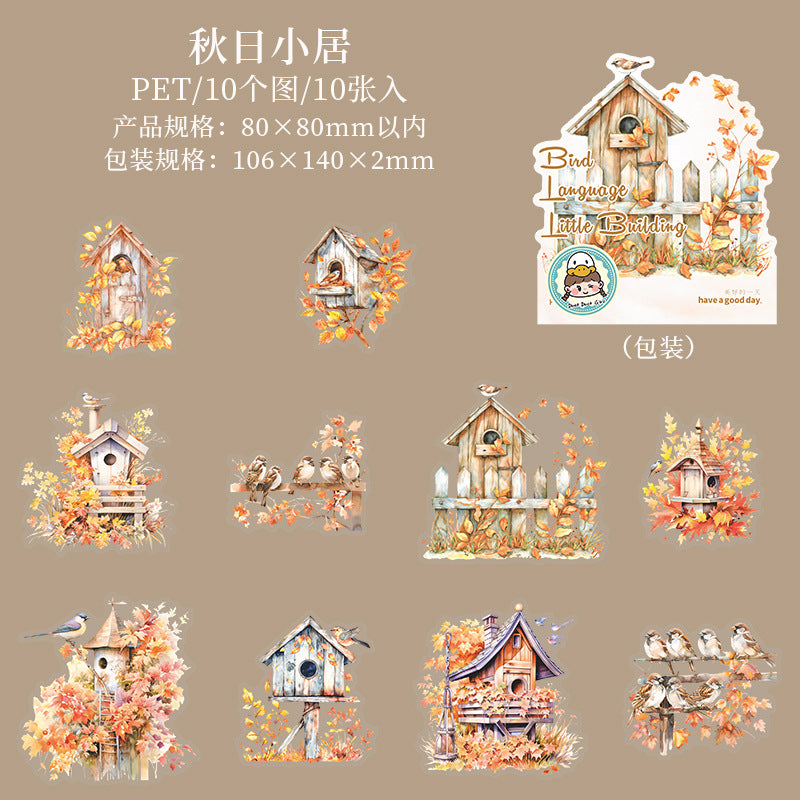 Birdsong Series Landscaping Pet Stickers 6 Styles 10 psc