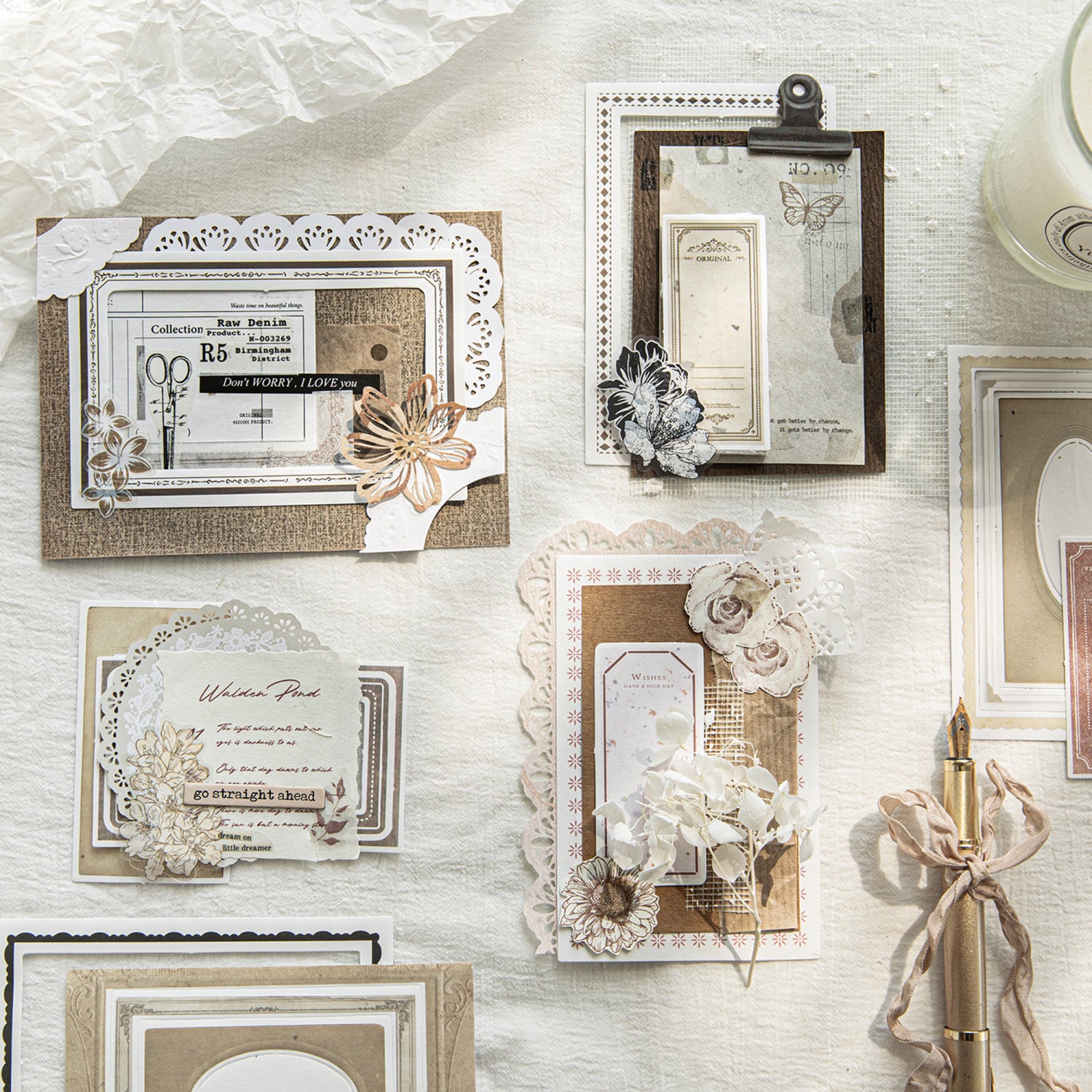 Heart Cycle Series, Retro Border Material for DIY Decoration, 6 Options - ViktaShop