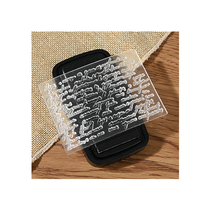 Cursive English Paragraph Silicone Seal – Transparent Literary Style Stamp, 3 Options - ViktaShop