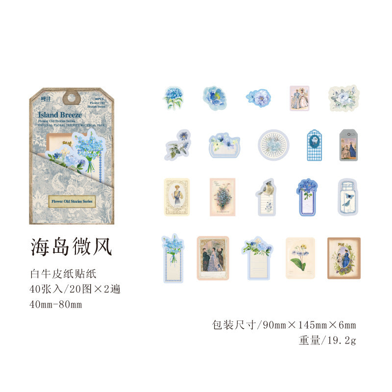 Flower Borderless Material Pack – Flower Old Stories Series, 40 Pcs - ViktaShop