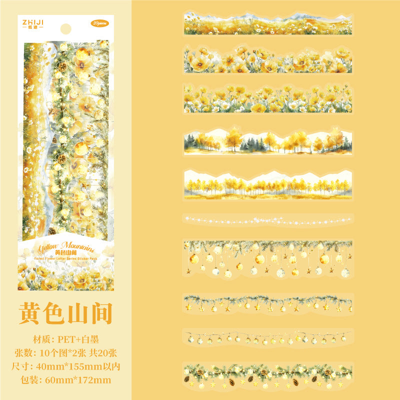 Paper Trace Forest Flower PET Stickers – Retro Lace Series, 6 Options - ViktaShop