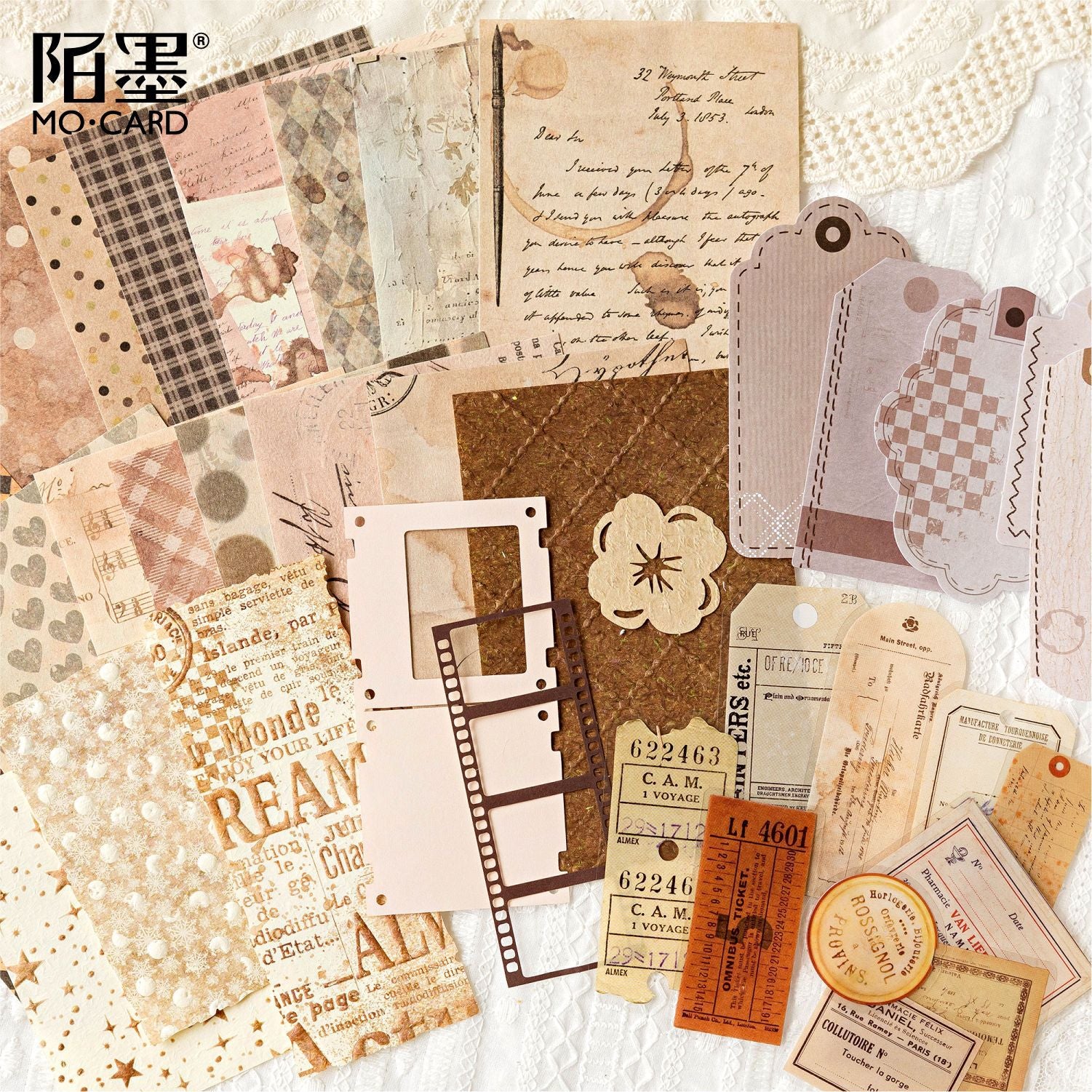 Floating Painting Relief Paper Pack - Retro Chapter Series, 4 Options - ViktaShop