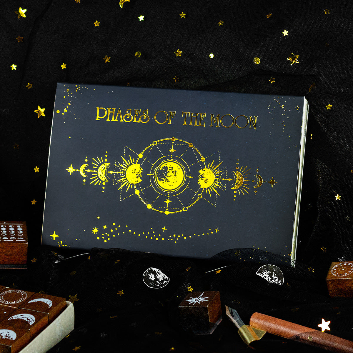 Moon Phase Wooden Stamp Set - ViktaShop